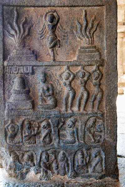 Mythologische Verhaal Van Parvati Proberen Behagen Lord Siva Inner Pijlers — Stockfoto