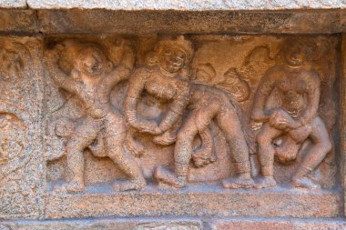 Sahne dans, mandapa, Airavatesvara Tapınağı temel karmaşık, gösterilen paneli Darasuram, Tamil Nadu, Hindistan.