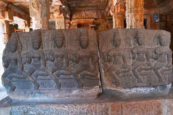 Sapta Matrika Lub Siedem Matek Nataraja Mandapa Kompleks Świątyni Airavatesvara — Zdjęcie stockowe