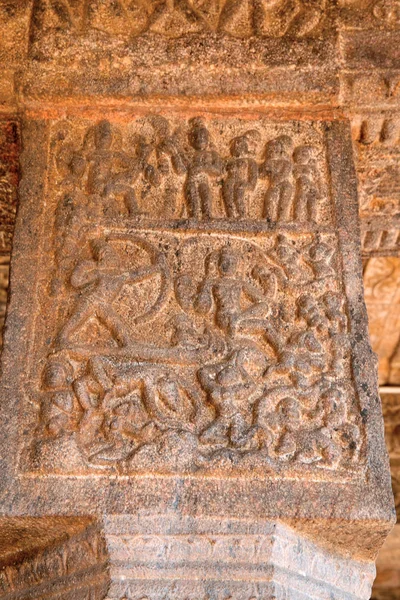 湿婆燃烧的故事 慧慧和其他皇后祈祷他的生命 阿格拉 Mandapa Airavatesvara Darasuram 泰米尔纳德邦 — 图库照片