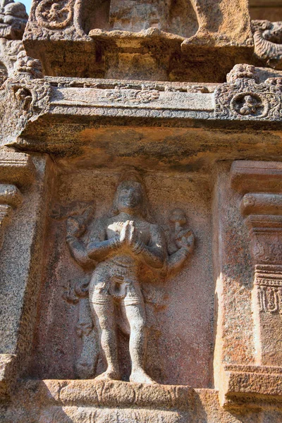 ヴァーユ 風の主 アグラ Mandapa アイラーヴァテーシュヴァラ寺院 Darasuram タミル ナードゥ州 インドの基地で 番目のニッチ — ストック写真