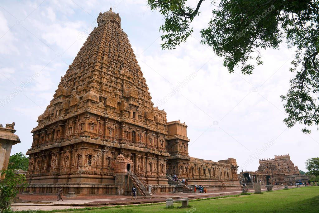 Brihadisvara Temple complex, Tanjore, Tamil Nadu, India. View from South West