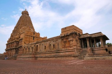 Brihadisvara Tapınağı, Tanjore, Güney Doğu görünümünden Tamil Nadu, Hindistan