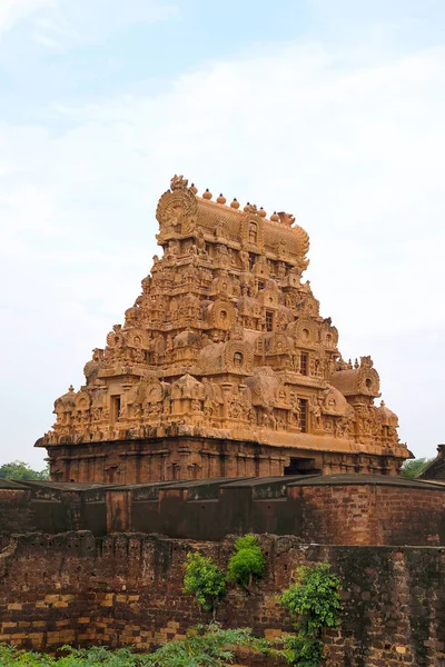Wejście Gopura Brihadisvara Temple Tańdźawurskie Tamil Nadu India — Zdjęcie stockowe