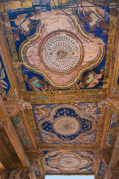 Resim sergisi tavan Nandi Mandapa, Brihadisvara Tapınağı, Tanjore, Tamil Nadu Hindistan 