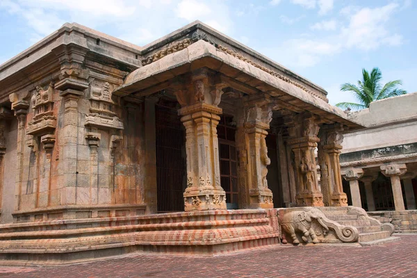 Pillared Mandapa Sanctuaire Subrahmanyam Complexe Temple Brihadisvara Tanjore Tamil Nadu — Photo