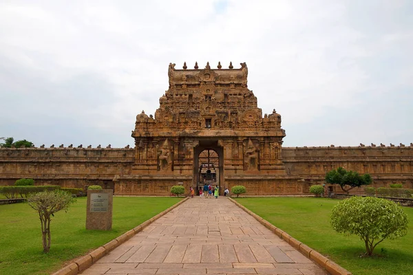 ブリハディーシュバラ寺院 タンジョール タミル ナードゥ州インド第 楼門の入口 Rajarajan Tiruvasal — ストック写真