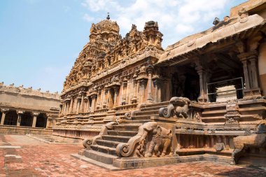 Subrahmanyam shrine, Brihadisvara Temple complex, Tanjore, Tamil Nadu, India. View from South West clipart