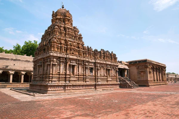 スピニー神社 ブリハディーシュバラ寺院の複合体 タンジョール タミル語 Nadu インド 南西からの眺め — ストック写真