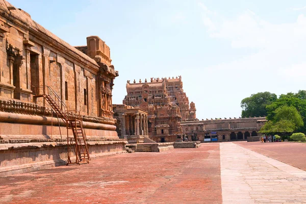 Vista Entrada Gopuram Complexo Templo Brihadisvara Tanjore Tamil Nadu Índia — Fotografia de Stock