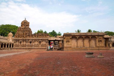 Subrahmanyam Tapınak, Brihadisvara tapınak kompleksi, Tanjore, Tamil Nadu, Hindistan. Güney Doğu görünümünden