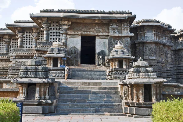 Close Entrada Norte Para Hoysaleshvara Temple Halebid Karnataka Índia — Fotografia de Stock