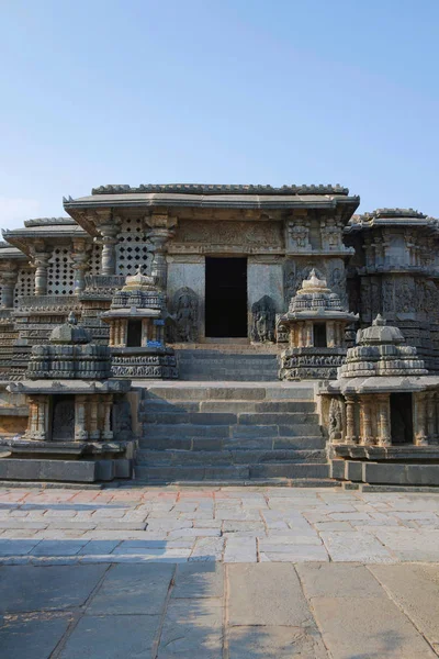 Close Entrada Norte Para Hoysaleshvara Temple Halebid Karnataka Índia — Fotografia de Stock