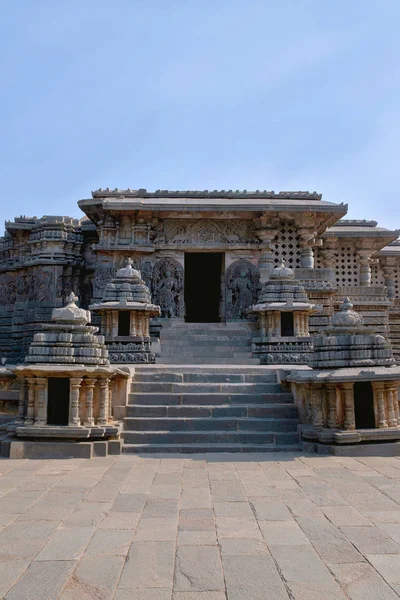 Close South Entrance Hoysaleshvara Temple Halebid Karnataka India — Stock Photo, Image