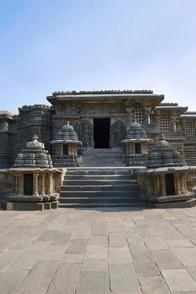 Close South Entrance Hoysaleshvara Temple Halebid Karnataka India — Stock Photo, Image