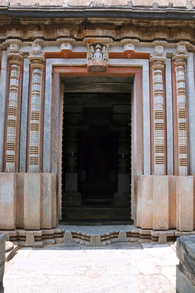 Bejáratnál Doorjambs Parshvanatha Basadi Basadi Basadi Tibor Karnataka India — Stock Fotó