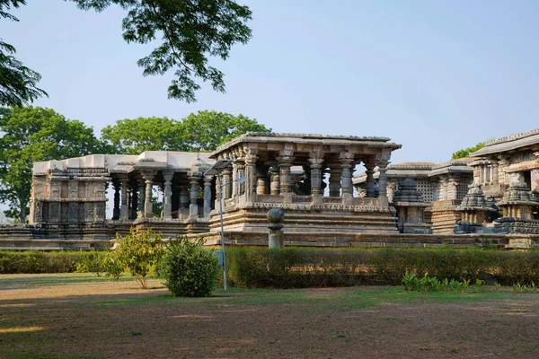 Celkový Pohled Chrám Hoysaleshvara Halebid Karnataka Indie Pohled Severu Východ — Stock fotografie