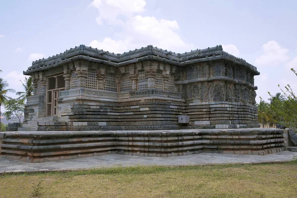Kedareshwara Tempel Halebid Karnataka Indien Blick Aus Dem Nordosten Lochfenster — Stockfoto