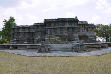 Kedareshwara Tapınağı, Halebid, Karnataka, Hindistan görünüm Güney