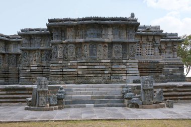 Kedareshwara Tapınağı, Halebid, Karnataka, Hindistan görünüm Güney