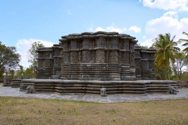 Kedareshwara Tapınağı Halebid Batı Görünümünden Karnataka Hindistan — Stok fotoğraf