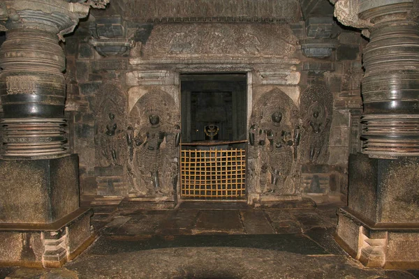 Hlavní Svatyně Chrám Hoysaleshvara Halebid Karnataka Indie — Stock fotografie