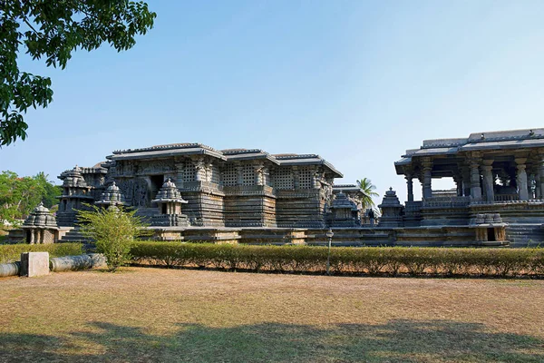 Nandi Mandapa Hoysaleshwara Tapınağı Halebid Karnataka Hindistan Görünümünü Güney Doğu — Stok fotoğraf