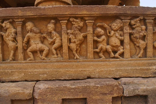 Carvings Entrance Panel Jain Temple Known Jaina Narayana Pattadakal Karnataka — Stock Photo, Image