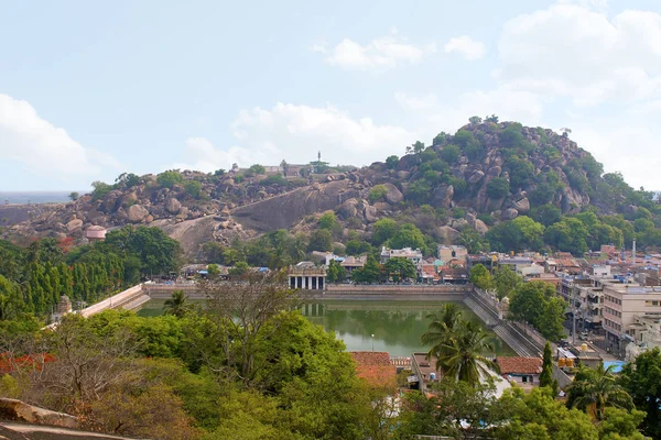 Vindhyagiri Hill Shravanbelgola Karnataka Hindistan Dan Chandragiri Hill Shravanbelgola Şehrin — Stok fotoğraf