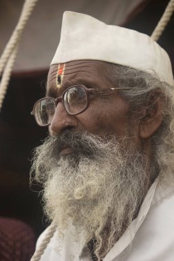 Pune, Maharashtra, Hindistan, Haziran 2016, hacılar veya warkari Pandarpur yatra, yakın çekim