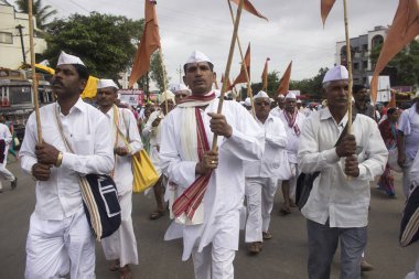 Pune, Maharashtra, Hindistan, Haziran 2016 hacılar veya warkari Pandarpur yatra