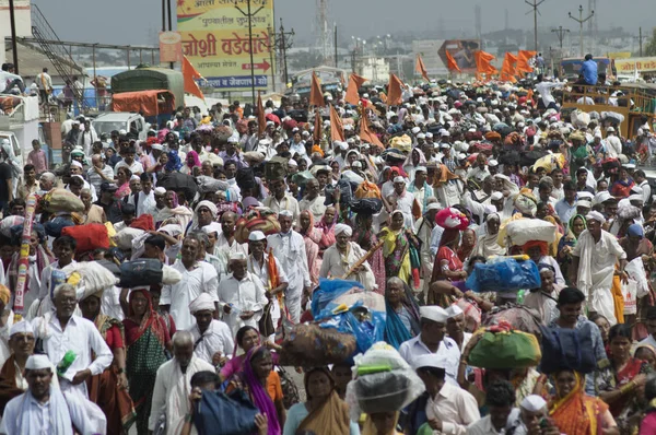 Pune Maharashtra Indien Juni 2016 Pilgrimer Eller Warkari Pandarpur Yatra — Stockfoto