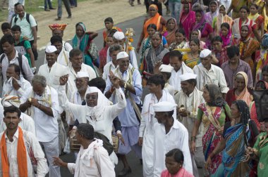 Pune, Maharashtra, Hindistan, Temmuz 2016 hacılar veya warkari Pandarpur yatra