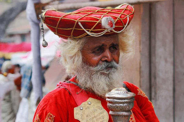 Pune Maharashtra Índia Junho 2014 Chopdar Cabeça Wari Durante Wari — Fotografia de Stock