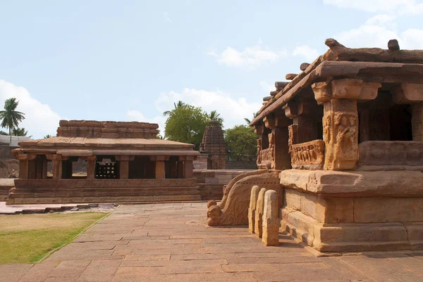 Vista Gaudara Gudi Templo Desde Templo Lad Khan Derecha Aihole — Foto de Stock