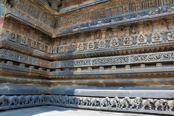 Διακοσμητικό Παννώ Θεότητες Χορευτές Και Άλλα Στοιχεία Chennakeshava Ναός Belur — Φωτογραφία Αρχείου