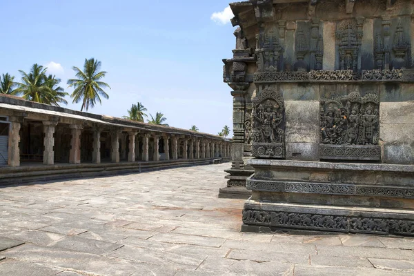 Ранганаяки Андал Храм Двор Ченнакешава Белур Карнатака Индия Вид Запада — стоковое фото