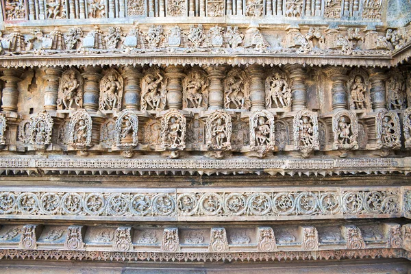 Ornate Perforated Window Decorative Friezes Deities Dancers Other Figures Chennakeshava — Stock Photo, Image