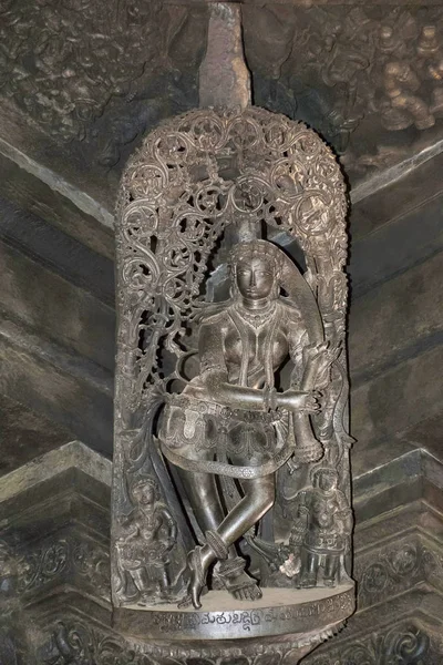 Shilabalika Nebeská Panna Keshasamvarani Kadeřnické Vrcholu Pilíře Uvnitř Hlavní Hale — Stock fotografie