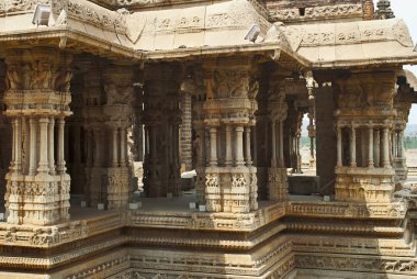 Musical pillars. Maha Mandapa, Vitthala Temple complex, Hampi Karnataka India clipart
