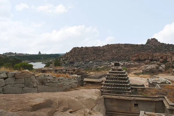 Narasimha 사원입니다 Hampi Karnataka 라고도 자이나교 — 스톡 사진