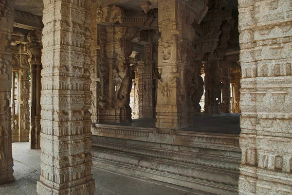 Criaturas Míticas Llamadas Yalis Talladas Pilares Kalyana Mandapa Vitthala Temple —  Fotos de Stock