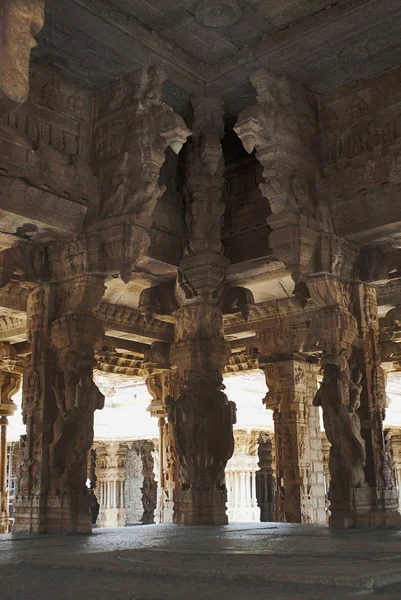 Vista Interior Kalyana Mandapa Complejo Templos Vitthala Hampi Karnataka India —  Fotos de Stock