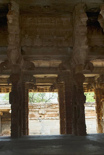 Vista Interior Kalyana Mandapa Complejo Templos Vitthala Hampi Karnataka India —  Fotos de Stock