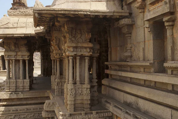 Pilastri Musicali Maha Mandapa Complesso Del Tempio Vitthala Hampi Karnataka — Foto Stock