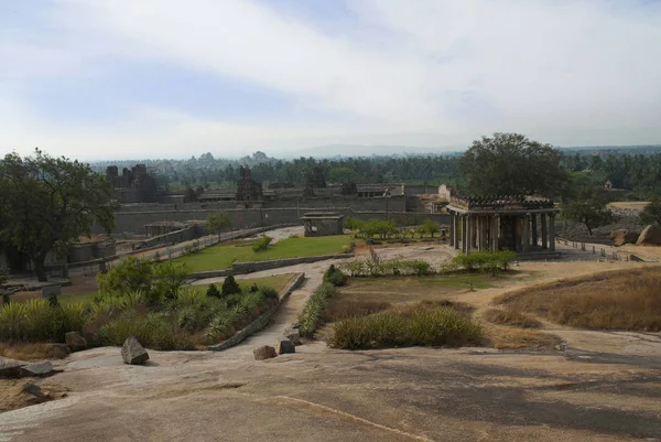 Vista Hemkuta Hill Hampi Karnataka Índia Centro Sagrado Templo Krishna — Fotografia de Stock