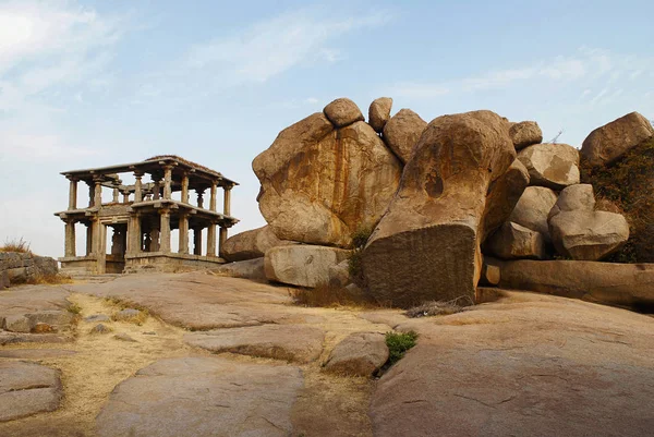 Puerta Interior Dos Pisos Hemakuta Hill Hampi Karnataka India Sacred — Foto de Stock