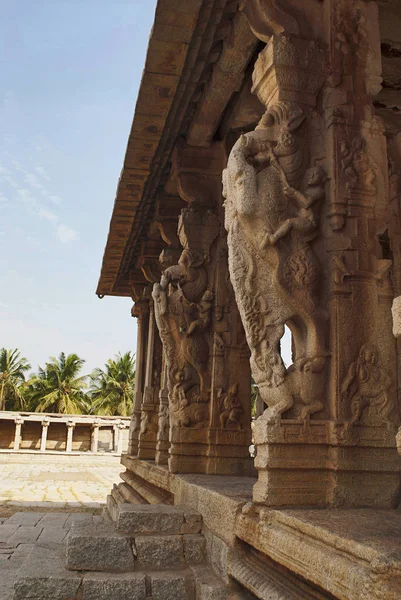 Fantastic Yali Images Carved Pillars Kalyana Mandapa Divine Marriage Hall — Stock Photo, Image