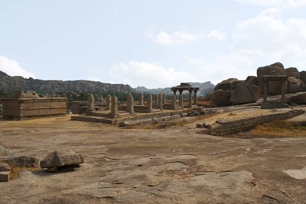 Ruinas Templos Hemakuta Hill Hampi Karnataka India Sacred Center — Foto de Stock