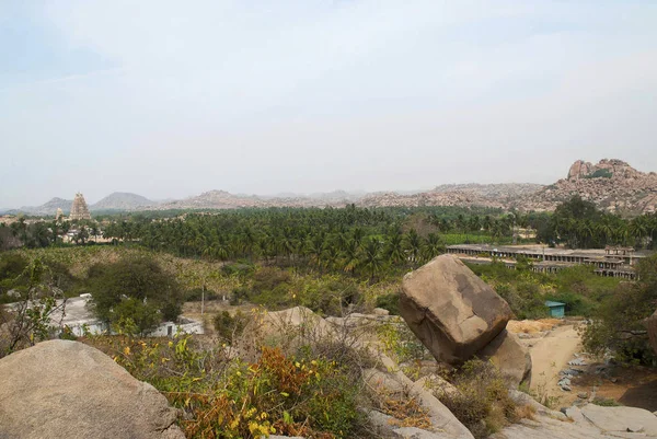 Arieal Vista Del Tempio Virupaksha Dal Lato Ovest Matanga Hill — Foto Stock